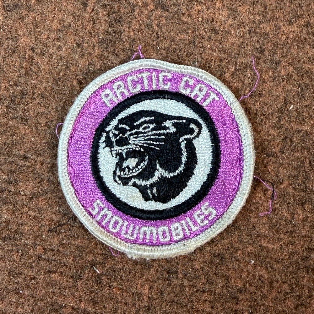 Arctic Cat Snowmobiles Patch Vintage Black Panther Logo Purple White 3" Sew On